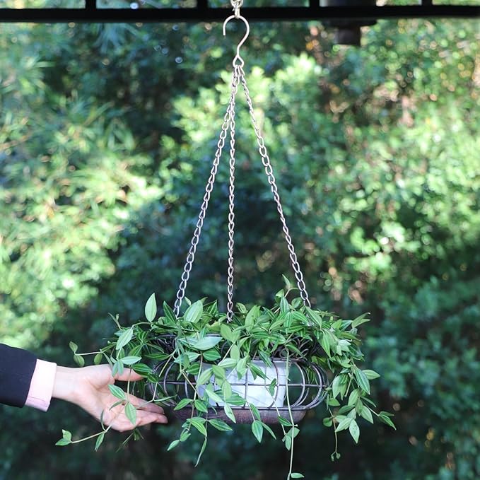 Metal Hanging Planters,Plant Hanger Basket Decorative Plant Pot Holder for Outdoor Indoor Garden, Patio, Deck, Porch, Flower Pots