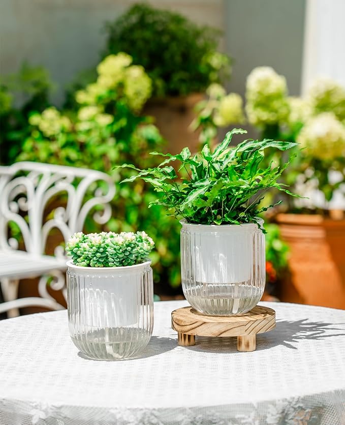 Melphoe Self Watering Pots for Indoor Plants Planter, 4.7 Inch 2 Pack Planters Self Watering Plant Pots for Flower, Houseplants, Succulent, African Violets and Cactus with Drainage