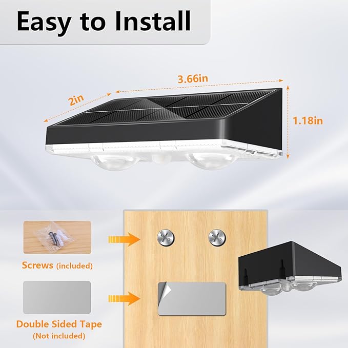 NIORSUN Solar Fence Lights,24 Pack Solars Deck Light,Warm White Color,Outdoor Bulb Waterproof Led IP65,Power Patio Lamp with Lenses for Outside/Backyard/Railing/Yard(Black)