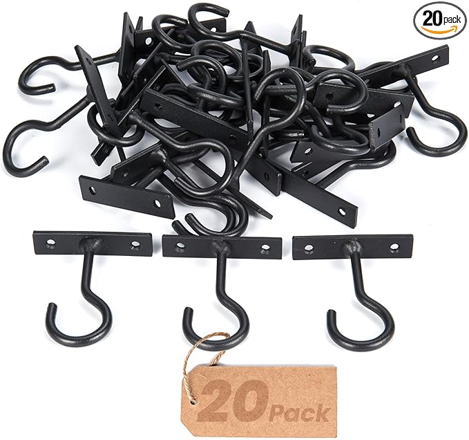 Ceiling Hooks for Hanging Plants 20Pcs Black
