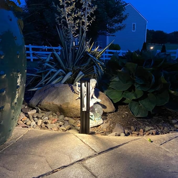 LEONLITE 12-Pack Low Voltage Path Lights, 3W LED Landscape Pathway Lights, Outdoor Landscape Lighting for Driveway, Garden, Aluminum, 12-24V AC/DC, ETL Listed, IP65 Waterproof, 3000K Warm White, Black