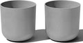 Veradek Round Lima Plastic Planter Pots for Indoor/Outdoor Garden Use, Gray, Suitable for Small to Large Succulent Plants, Flowers, Modern Interior Plants