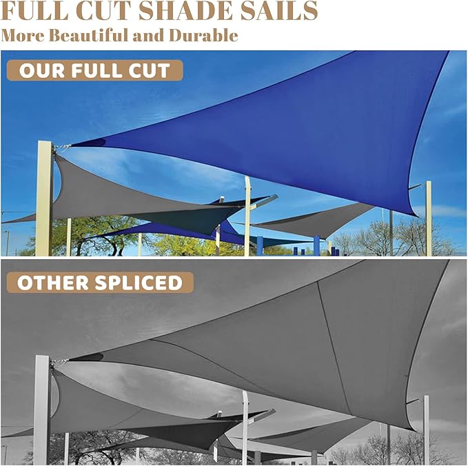SUNLAX Custom Size 8' x 19' Sand Sun Shade Sail Canopy Commercial Rectangle Sail Shade Fabric for Patio Garden Backyard Pool (Customized)