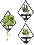 Wall Plant Holder, 3 Pack Metal Floating Shelves Indoor, Window Sill Plant Shelf for Bedroom Bathroom Living Room Home Office