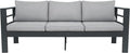3-Seater All-Weather Iron Patio Sofa with Cushions - Heavy-Duty Metal Outdoor Sectional Couch for Garden, Poolside & Backyard (Modern Rust-Resistant Design)