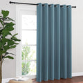 NICETOWN Blackout Sliding Door Curtains 84 Inch Length, Extra Wide Room Divider Grommet Energy Saving Thermal Insulated Curtain for Patio Door Window(W80 x L84, 1 Panel, Smoky Blue)