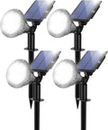 Solar Spot Lights for Outside, 21 LED Outdoor Solar Lights for Yard, 4 Pack Solar Spotlights Waterproof Auto On/Off for Landscape, Wall, Garden, Pool, Tree, Pathway and Driveway(White)