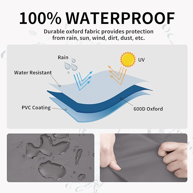 Easy-Going Heavy Duty 600D Outdoor Daybed Cover 88 Inch UV Resistant Patio Round Sofa Cover Waterproof Outdoor Canopy Daybed Sofa Cover with Air Vent 88" Dia x 35"/18" H, Grey