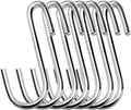30 Pack 2.4 inches Heavy Duty S Hooks for Hanging, Pan Pot Holder Wire Shelves Rack Hooks for Hanging, S Shaped Hanger Metal Hooks for Kitchen Pots Utensils Jeans Clothes Bags Hats Towels Plants