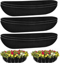 Riare 6 Pack 30 Inch Black Felt Window Box Liners- Fabric Trough Planter Basket Liners Replacement, Non-Woven Hanging Plant Liner for Wall Hanging Basket, Garden Fence Railing (Avoid Bird Nesting)