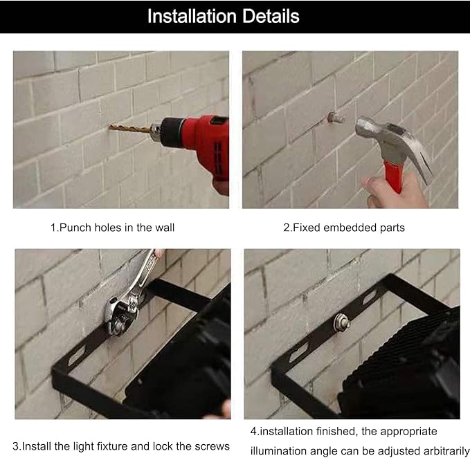 4Pack LED Flood Light Outdoor,250W LED Work Light 25500lm with 6FT US Plug,IP66 Waterproof Exterior Security Lights,6000K Daylight White Outside Floodlights Slim Design for Playground Yard