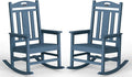 Ciokea Oversized Outdoor Rocking Chairs Set of 2, 380lbs Heavy-Duty Large Patio Rocker, High Back Cozy Porch Chairs, Weather Resistant Patio Rocking Chairs for Outside, Fire Pit, Deck, Slate Blue