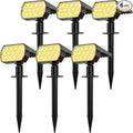 Solar Spot Lights Outdoor Waterproof IP65, [6 Pack/65 LED] 2-in-1 Solar Landscaping Spotlights, 3 Lighting Modes Solar Powered Garden Flood Light for Patio Pathway Driveway Yard Pool (Warm White)
