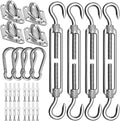 Sun Shade Sail Hardware Kit 6 Inch for Rectangle & Triangle Shade Sail Install, Stainless Steel Shade Sail Fixing Accessories for Outdoor Patio Canopy Garden, Heavy Duty Awning Attachment Set (44 Pcs)