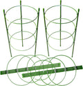 LEOBRO 4 PCS Plant Support Cages, Tomato Cages, Metal Garden Plant Support Ring, Plant Trellis, Plant Stakes for Tomato, Climbing Plant, Flower, Seedlings, 17.7" High, 7.1"/7.87"/8.66" Inner Diameter