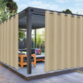 PureFit Outdoor Curtains for Patio Waterproof Weatherproof, UV Resistant Outside Curtains for Gazebo, Front Porch, Pergola, Sun Blocking Privacy Curtain, 100W x 108L inch, 1 Panel, Beige