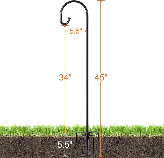 Ottsuls Shepherd-Hooks Adjustable for Bird-Feeder Lantern Plant-Hook Garden-Stake - Plant Stand Hanger for Outdoor Flower Basket, Bird Feeder Hanger Weddings Décor