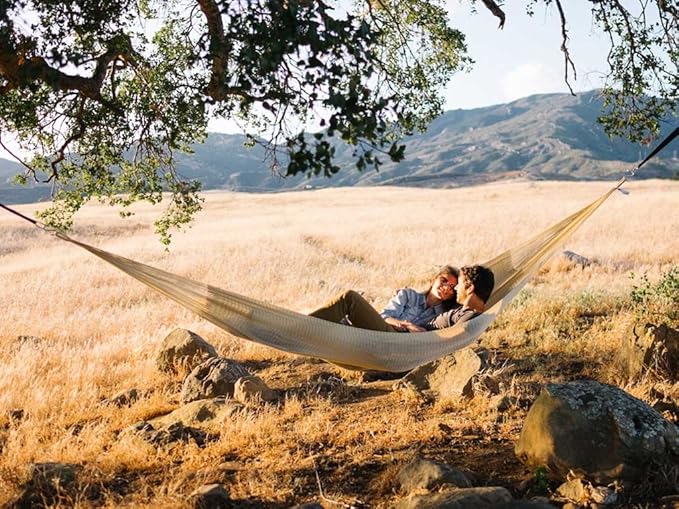 Handwoven Hammock by Yellow Leaf Hammocks - Family Size, Fits 2+ PPL, 550lb max - Weathersafe, Super Strong, Easy to Hang, Ultra Soft, Artisan Made - Color: Natural Khaki