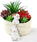 Rabbit Flower Pot Succulent Planter Garden Pots,Decorative Flower Pot,Bunny Pot Resin Containers,Animal Shaped Cartoon Planter Pots,Art Decorations(No Drainage Hole)
