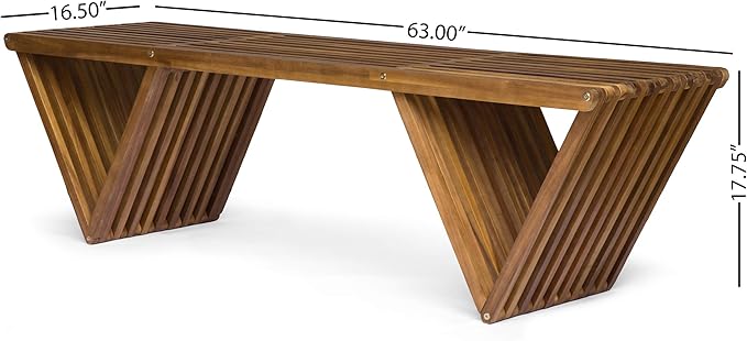 Christopher Knight Home Esme Outdoor Acacia Wood Bench, Teak Finish