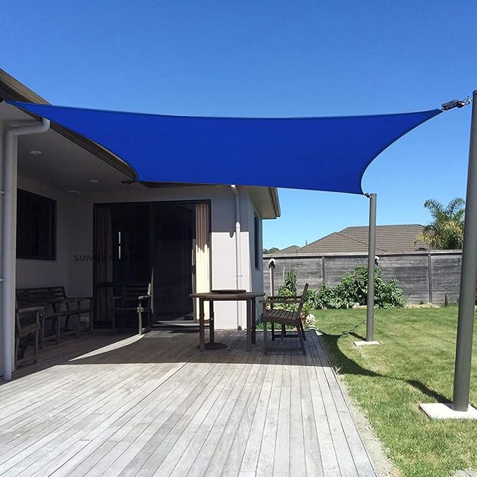 SUNNY GUARD Sun Shade Sail 10' x 13' Rectangle Blue UV Block Sunshade for Backyard Yard Deck Patio Garden Outdoor Activities and Facility(We Make Custom Size)