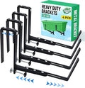 Halatool 4-Pack Heavy Duty Window Box Bracket, Adjustable Wall Mount Planter Holder for Outdoor Window Flower Boxes on Balcony, Porch, Fence, Patio and Garden