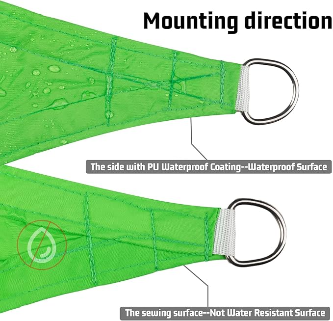 LOVE STORY Rectangle 6'x7' Waterproof Sun Shade Sail Canopy UV Block for Outdoor Patio Backyard Carport,Fruit Green(We Make Custom Size)