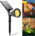 Solar Power Spot Lights Outdoor Waterproof for Christmas Decorations, Flag, Tree, Wreath, Santa Claus, Snowman, Bright LED Landscape Lamp Uplights for Outside Garden, Yard, Patio, Sidewalk,Warm White
