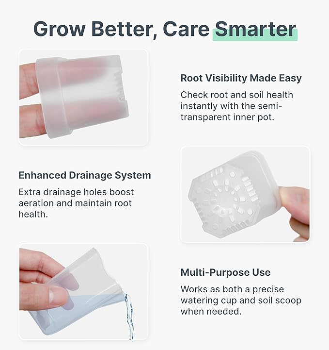 12 Pack 2" Mini Self Watering Pots for Indoor Plants,Small Clear Plastic Planters,Alocasia Corm Propagation,African Violet,Cutting,Seeding,Water Level Indicator,Drainage Hole,12 Plant Label