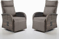 Swivel Outdoor Recliner Chair Set of 2 - Reclining Patio Chair with Adjustable Backrest and Footrest, All-Weather Wicker Chaise Lounge Chair Outdoor for Pool Deck (Upgraded 2.0)