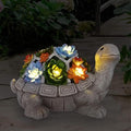 Nacome Solar Garden Outdoor Statues Turtle with Succulent and 7 LED Lights - Lawn Decor Tortoise Statue for Patio, Balcony, Yard Ornament - Chrismtas Gifts for Mom Grandma