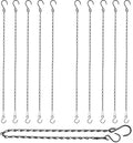 RIFNY Hanging Chains with Hooks, 10 Pieces 24 Inch Black Chain for Hanging Bird Feeders Planters Baskets Billboards Lanterns Wind Chimes Ornaments Outdoor/Indoor Use (24 inch 10pcs)