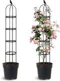 2 Pack Trellis for Climbing Planting Outdoor, 6ft Plant Trellis-Rustproof Metal Pipe with Heavy Duty Plastic Coated, Potted Plant Support for Clematis Vine Jasmine Support