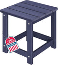 LZRS Adirondack Square Outdoor Side Table for Patio, Pool Composite Patio Table,HDPE End Tables for Backyard,Pool, Indoor Companion, Easy Maintenance & Weather Resistant(Navy Blue)