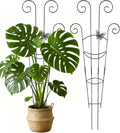 2 Pcs Tall Trellis for Potted Plants, 30'' Expandable Butterfly Shape Garden Trellis for Climbing Plants Indoor, Plant Pothos Climber Support for Monstera, Ivy, Hoya, Vine (Black)