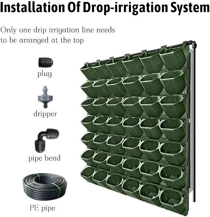 36 Pockets Living Wall Planter Indoor, Self Watering Wall Hanging Planters for Outdoor Plants Stackable, Cascading Vertical Planter Garden (36 planters Set)