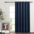 NICETOWN Bedroom Curtain for Patio Room Darkning 84 inch Long, Rustproof Grommet Room Darkening Bedroom Slider Blind Window Treatment for Shower/Balcony, Navy Blue, 84 inch Wide, 1 Panel