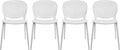 2xhome Set of 4 Patio Dining Chairs | Modern Stackable Outdoor Pool Side Chair | Weather Resistant Plastic for Yard, Porch, Balcony, Kitchen, White