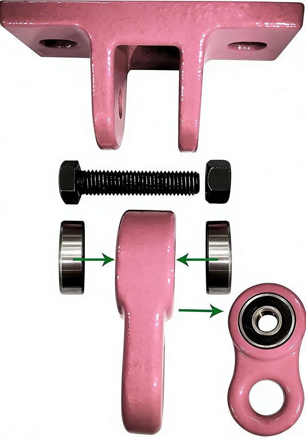 Heavy Duty Pink Swing Hangers Screws Bolts Included Over 5000 lb Capacity Playground Porch Yoga Seat Trapeze Wooden Sets Indoor Outdoor (4 Pack)