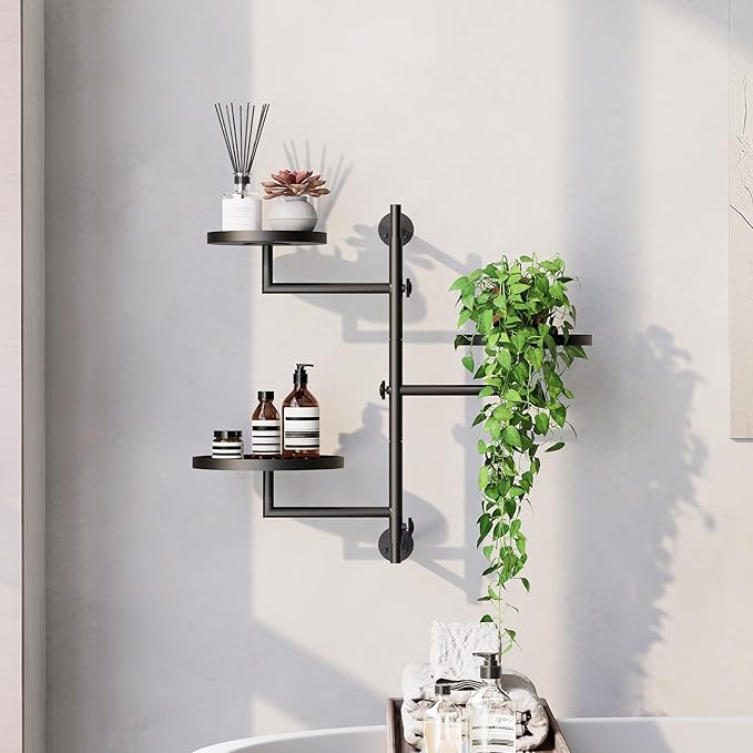 Rotating Wall Plant Shelves Plant Shelf for Window 3-Tier Metal Wall Plant Holder for Multiple Plants with Hanging Indoor Home Decor