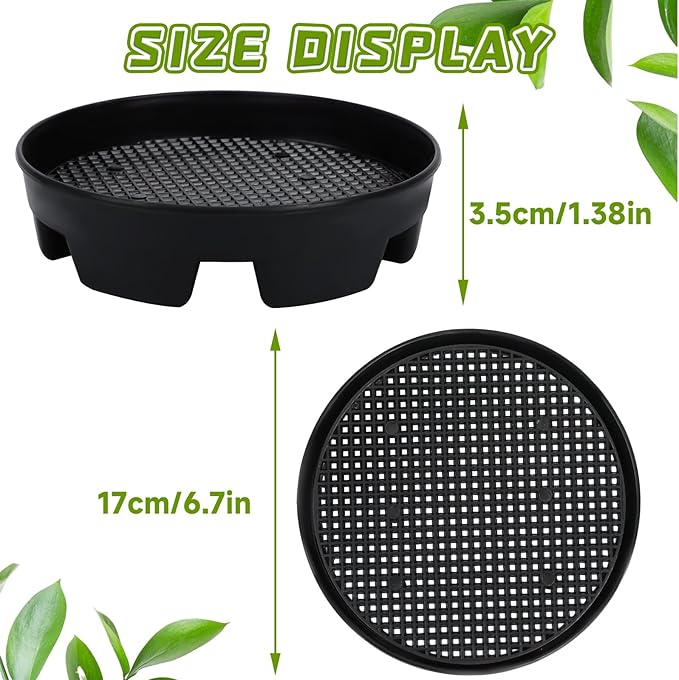 UPINS 6 Pcs Invisible Self Watering Planter, 6.7 Inches Insert Auto Plant Waterer Hanging Basket Planter Watering Devices Plastic Soil Water Retaining Drip Pan Saucer for Window Box Basket