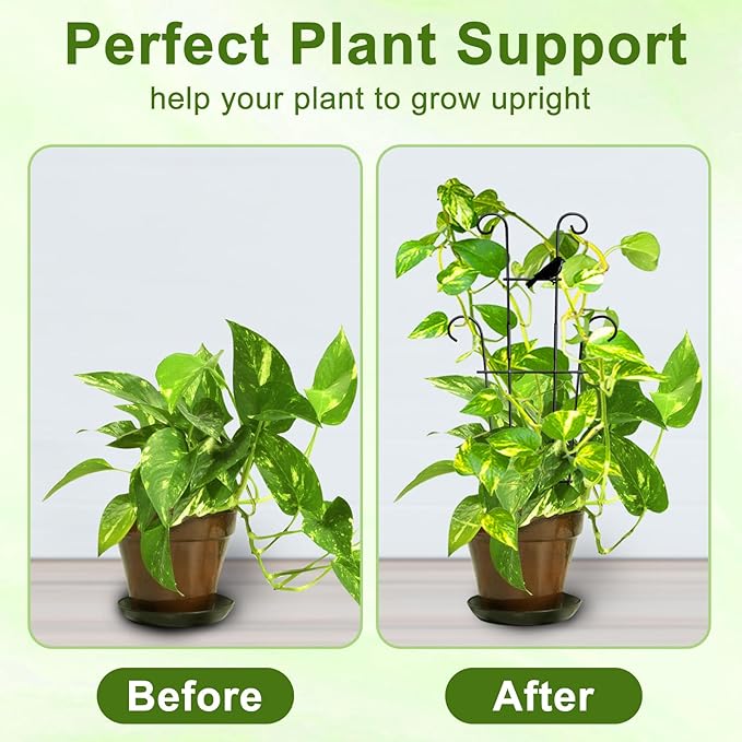 23in Plant Trellis Indoor, Trellis for Potted Plants with Bird, Garden Trellis Climber Support for Climbing Plants Pothos Hoya Vine