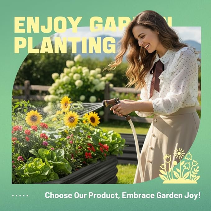 AHEONLAR 3 Pack 6×3×1ft Galvanized Raised Garden Beds, Oval Durable Planter Boxes Outdoor for Vegetables, Fruits, Flowers and Plants, Quick Assembly, Grey