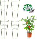 4 Pack Plant Support Tomato Cages for Garden, 24 Inches Tomato Cages and Supports with Adjustable Rings for Garden Pots, Plant Stakes Tomato Trellis Rings for Climbing Plants