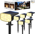 Solar Lights Outdoor Waterproof IP65, Super Bright LED, 3000K 2 Lighting Modes, Solar Powered Yard Garden Solar Spot Lights for Outside Landscape Auto On/Off -6 Pack