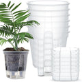 Self Watering Pots for Indoor Plants with Deep Reservoir and High Drainage Holes for Outdoor Plants and Flowers, Bare Root Planter(8.27'',Clear,6 Pcs)
