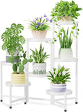 iDavosic.ly 7 Tier Large Plant Stand Indoor, 10 Inch Wide Tall Corner Metal Plant Stands Outdoor for Multiple Plants, Folding Tiered Flower Display Holder Rack Shelf, White