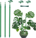 Extendable Plant Stakes,Adjustable Length from 17.9IN to 42.3IN Monstera Support Stakes with Clips,Sturdy Plant Stakes for Indoor Outdoor,Garden Sticks for Tomato,Orchid,Climbing Plants- 3Pack