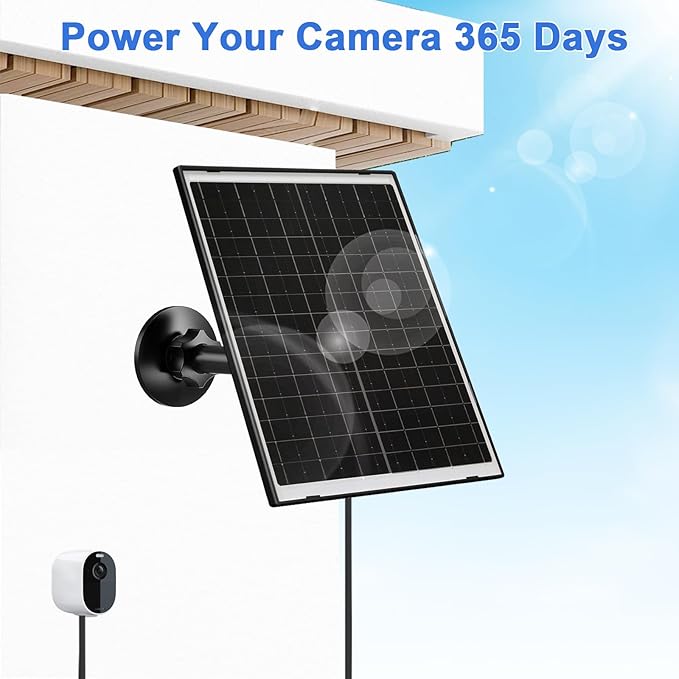Zivif Solar Panel Charger for Arlo Essential 2K (2nd Gen), Essential XL & Spotlight Cameras – USB-C & Micro USB, IP66 Waterproof, 360° Adjustable Mount, 7.2ft Cable,2 Pack