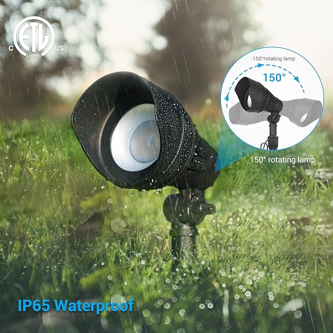 DEWENWILS LED Low Voltage Landscape Lights, 14W 540LM 3000K 12V Aluminum Outdoor Spotlight, IP65 Waterproof Landscape Lighting for Yard, Garden, House, Tree, Lawn, 4 Pack